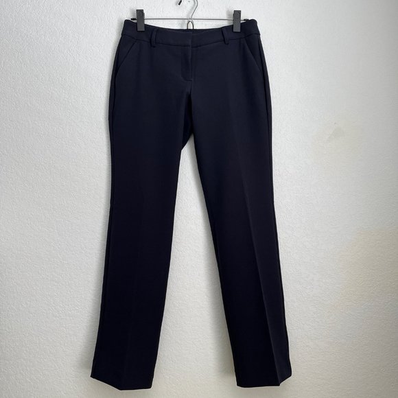 Express Editor Original Low Rise Bootcut Pant, Supersoft Twill, Navy, Size 4S - Picture 2 of 7